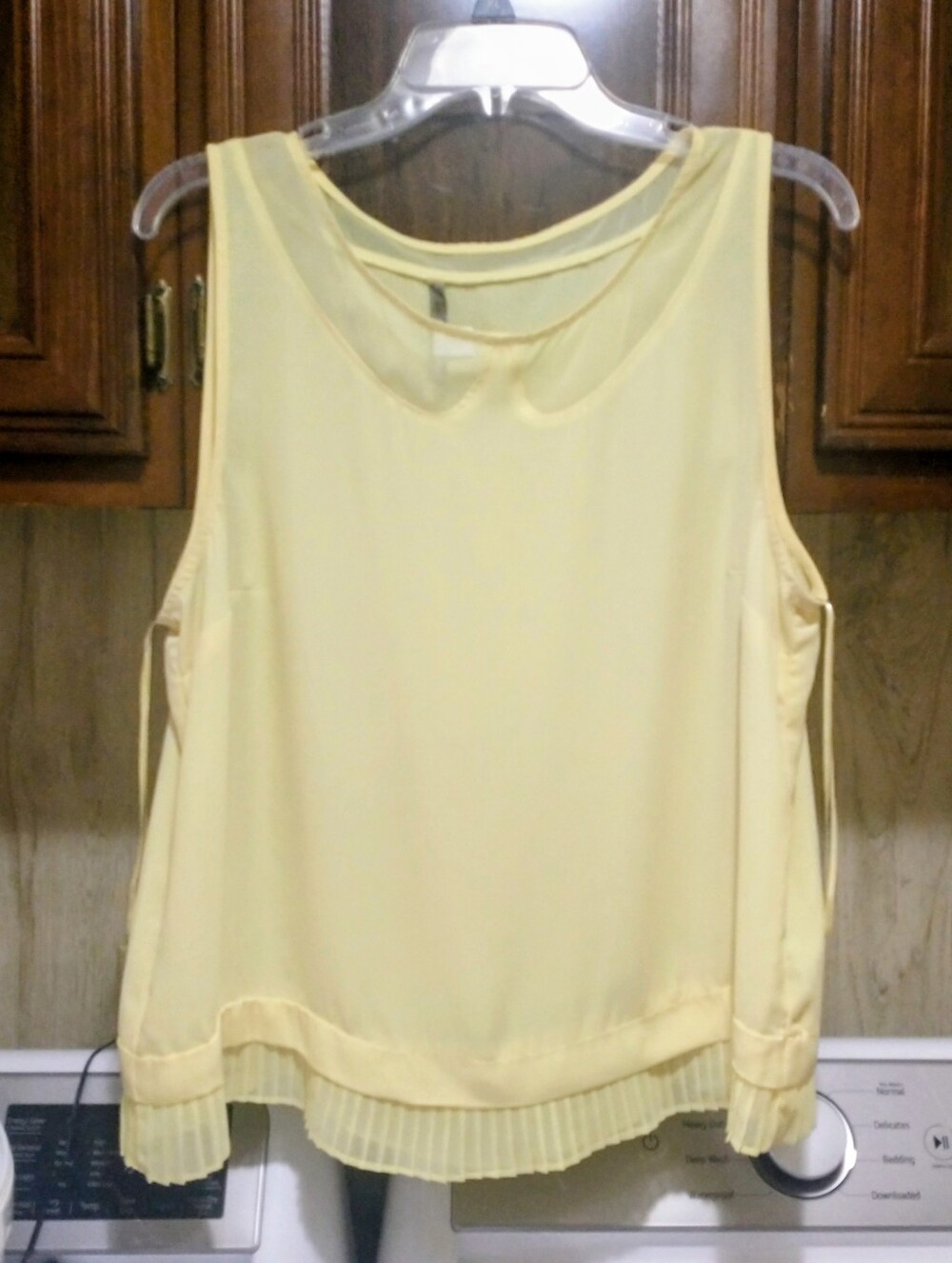 LC Lauren Conrad Soft Yellow Pleated-Hem Camisole